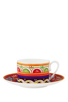 Carretto Isola Fine Porcelain Tea Cup & Saucer